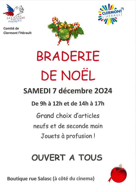 Image BRADERIE DE NOËL DU SECOURS POPULAIRE